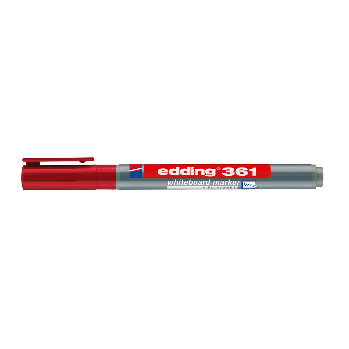 Marker Edding 361 pentru tabla, corp plastic, varf 1mm, rosu Marker Edding 361 pentru tabla, corp plastic, varf 1mm, rosu
